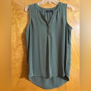 Apt. 9 Green Sleeveless Blouse with Mandarin Collar